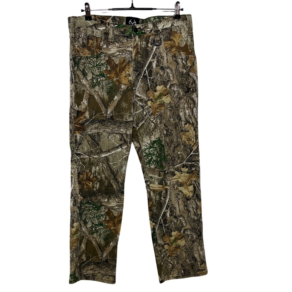 Realtree Edge Pants Men Measures 33x29 Tag 32x30 Brown Camo Pants Stretch Cotton